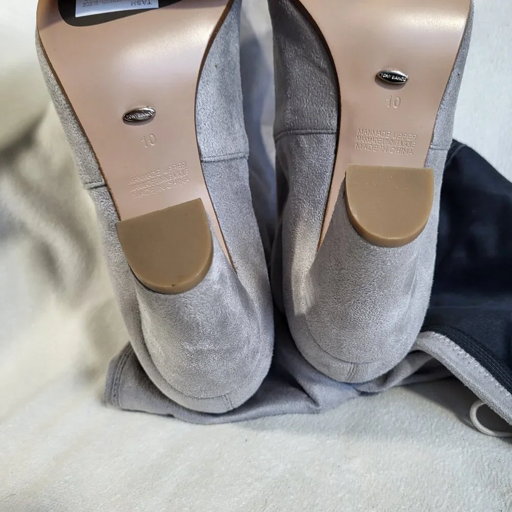 Tony Bianco | Silver Suede Over-the-Knee Boots - Size 10